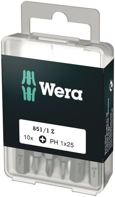 Wera 851/1 Z DIY Bits, PH 1 x 25 mm, 10-teilig 05072400001