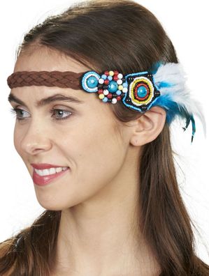 Kostüm Accessoires Stirnband mit Perlendeko Indianerin Hippie Karneval Fasching