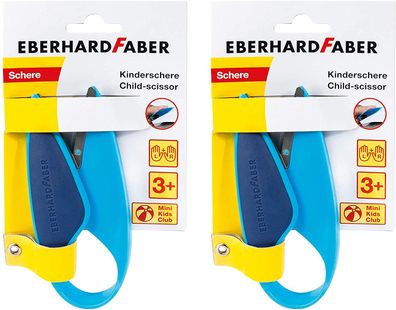 2er Eberhard Faber Kinderschere für Linkshänder und Rechtshänder Schere BLAU NEU