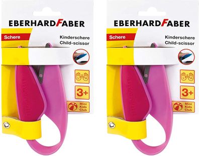 2er Set Eberhard Faber Kinderschere für Linkshänder und Rechtshänder Schere PINK