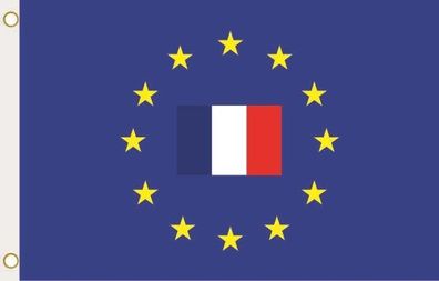 Fahne Flagge Europa mit Frankreich Hissflagge 90 x 150 cm
