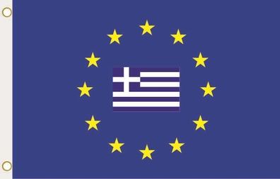 Fahne Flagge Europa mit Griechenland Hissflagge 90 x 150 cm