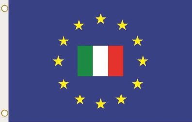 Fahne Flagge Europa mit Italien Hissflagge 90 x 150 cm
