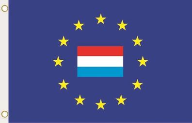 Fahne Flagge Europa mit Luxemburg Hissflagge 90 x 150 cm