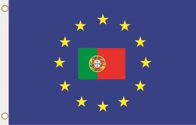 Fahne Flagge Europa mit Portugal Hissflagge 90 x 150 cm