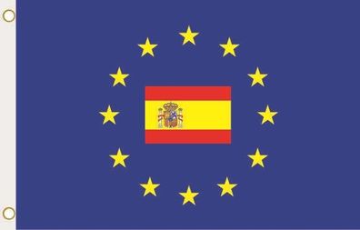 Fahne Flagge Europa mit Spanien Hissflagge 90 x 150 cm