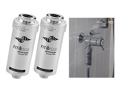 2 x Duschfilter FitAqua Antiscaling Wasserfilter für Dusche gegen Chlor und Kalk