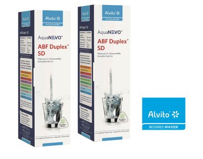 2 x Alvito Wasserfilter ABF Duplex SD AquaNevo - Aktivkohle Blockfilter 1,5 µm