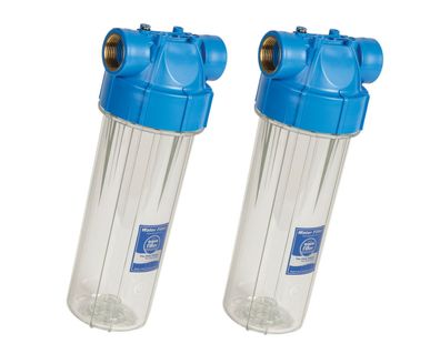 2 x Wasserfilter Gehäuse 10" Gewinde 3/4" Zoll Filtergehäuse Hauswasseranlage