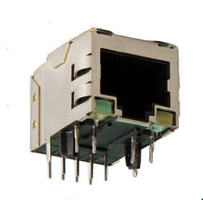 Modular Buchse RJ45 2x LED´s 8P8C, 90º geschirmt, TE Connectivity, 1840413-8