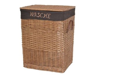 Wäschekorb natur 61 cm hoch Wäschetruhe Weide Wäschebox Wäschesammler klappbar