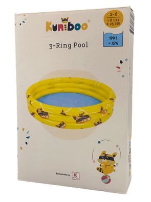 Kinderpool 3 Ring 122 * 25cm Garten Baby Pool Planschbecken max.30kg Gelb NEU