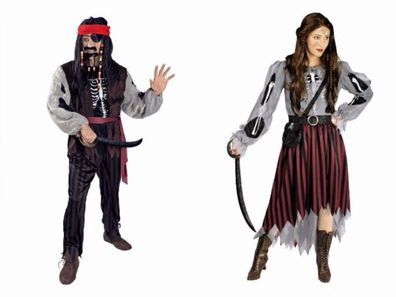 Halloween Kostüm Geister Pirat Piratin Damen Herren Piratenkostüm Karneval