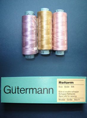 Gütermann Nähseide 100% Seide OVP 90mtr Gr45/3 rose mais flieder Reform-Seide
