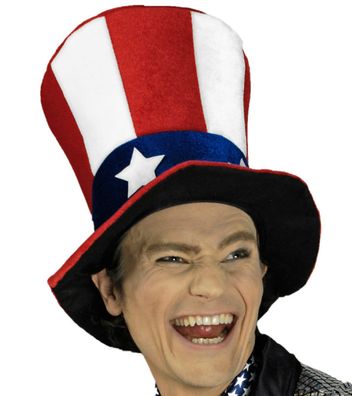 USA Hut hoher Zylinder Amerika Texas Partyhut Amerikahut Karneval Fasching