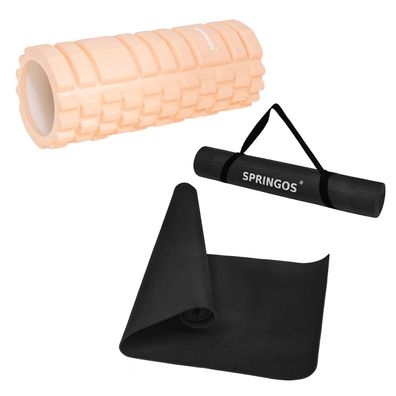 Yogamatte + Massagerolle Fitnessmatte Gymnastikmatte Sportmatte Bodenmatte Varianten