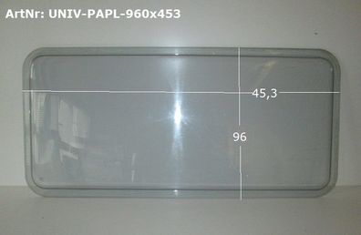 Wohnwagenfenster ca 96 x 45,3 gebraucht Hersteller Paraplastik (leicht bläulich)