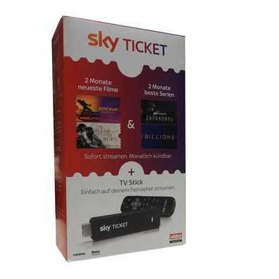 SKY Ticket TV Stick Fernbedienung inkl. Gutscheine Cinema Entertainment Filme