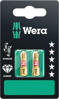 Wera 851/1 BDC SB Bits, PH 2 x 25 mm, 2-teilig 05073335001