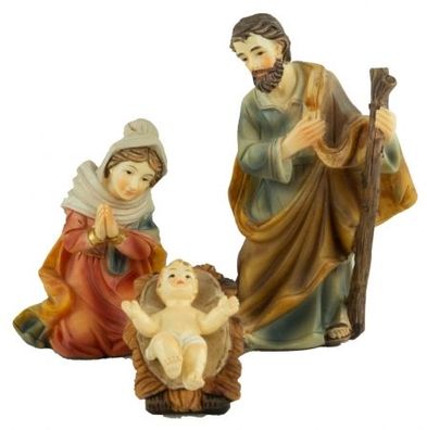 Hochwertige Krippenfiguren Heilige Familie 4-tlg., ca. 10 cm, K 504-01