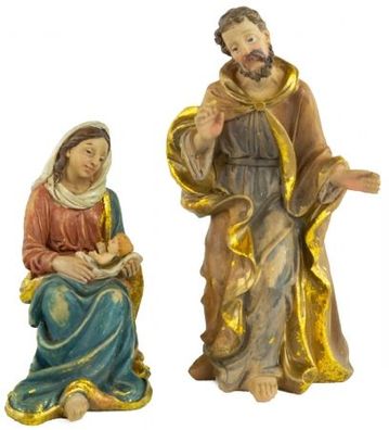 Stimmungsvolle Krippenfiguren Heilige Familie 2-tlg., ca. 13 cm, 72740