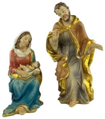 Stimmungsvolle Krippenfiguren Heilige Familie 2-tlg., ca. 17 cm, YBÖ087