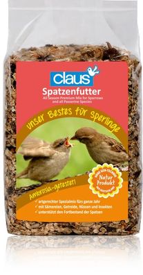 Claus Spatzenfutter Sperlinge Spatzen Wildvögel Sämereien Getreide Insekten Nuss