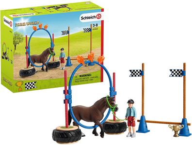 Schleich Farm World Spielfigur Training Rennen Pferde Spielzeug Pony 42482 NEU
