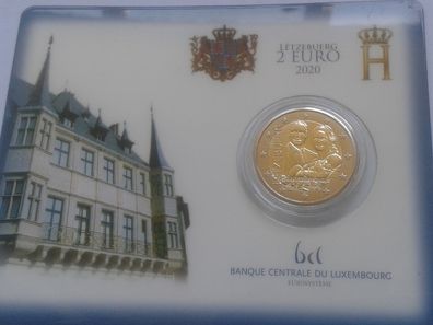 2 euro 2020 Luxemburg coincard Geburt Charles Prinz Charles Münzzeichen Brücke