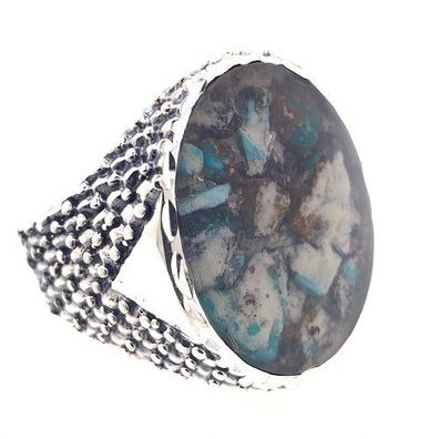 Phosphor Herrenring aus 925er Silber Gr 63 EU