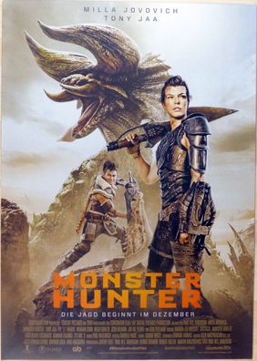Monster Hunter - Original Kinoplakat A1 - Hauptmotiv 1 - Milla Jovovich - Filmposter