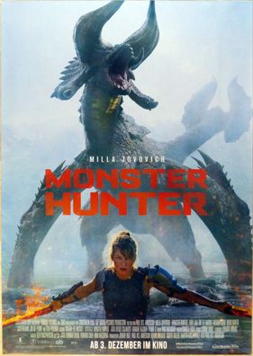 Monster Hunter - Original Kinoplakat A1 - Hauptmotiv 2 - Milla Jovovich - Filmposter