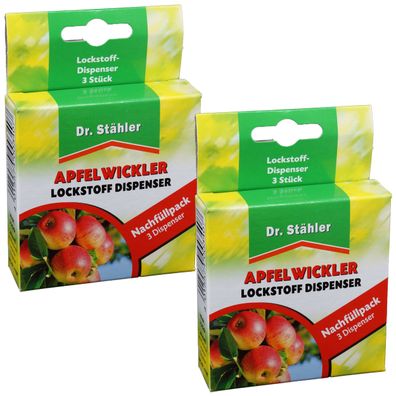 2 x DR. Stähler Apfelwickler Pheromon-Lockstoff, 3 Dispenser