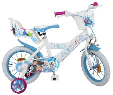 14 Zoll Kinder Mädchen Fahrrad Kinderfahrrad Disney Frozen die Eiskönigin Elsa Weiß