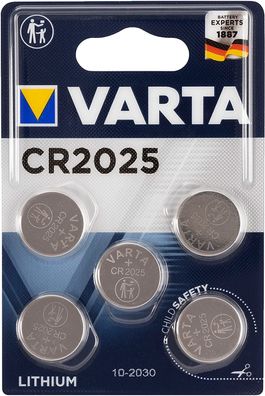 5er Pack Blister Varta CR2025 Lithium Batterien Knopfzelle 3V CR 2025 NEU&OVP