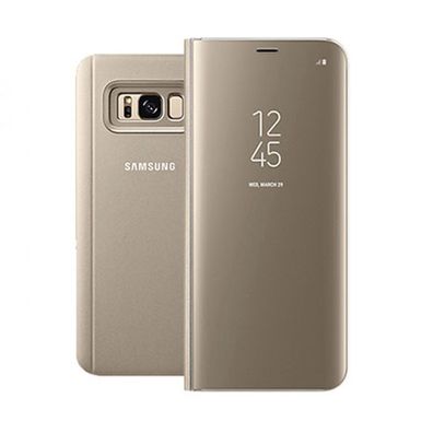 Original Samsung Galaxy S8+ Plus Clear View Standing Cover Schutzhülle Gold OVP