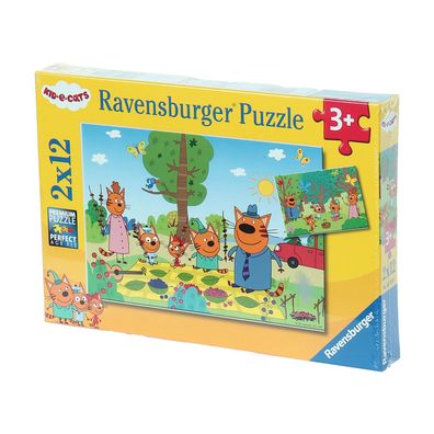 Ravensburger Kid-E-Cats Premium Puzzle 2 x 12 Teile Mehrfarbig für Kinder ab 3 Jahren
