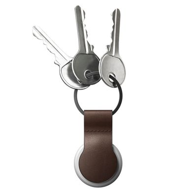 Nomad Airtag Leather Loop Schlüsselring - Rustic Brown (Braun)