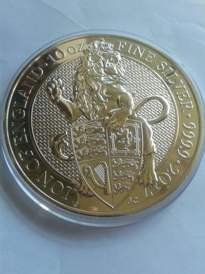 10£ Silber 2017 Großbritannien 10 Unzen Silber The Queen´s Beasts "The Lion" Der Löwe