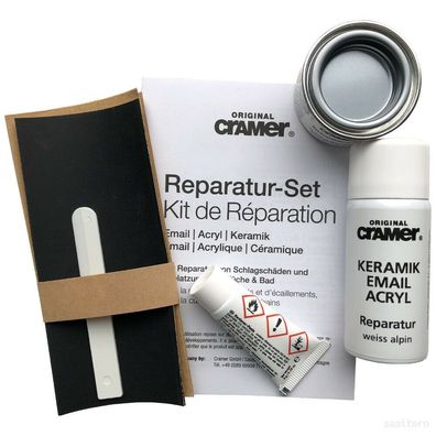 Cramer Remaille Reparatur-Set Manhattan Grau Reparaturlack Acryl Emaille Keramik 
