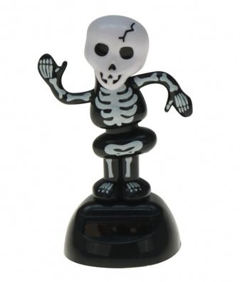 Solar Wackelfigur tanzendes Skelett Halloween Deko Skull Horror Autodeko