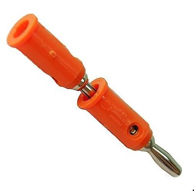 Bananenstecker 4mm orange vollisoliert Lötfrei stapelbar Pomona 1325