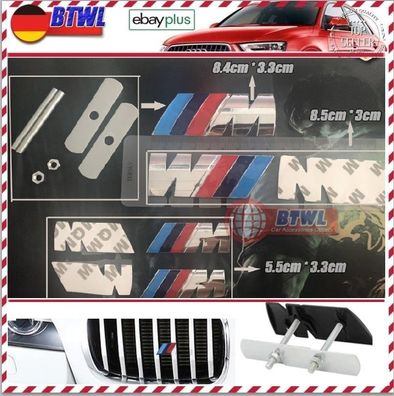 M Tech BMW Front Grill Badge + Hinten Boot Abzeichen Emblem + 2xSide Wing Abzeichen