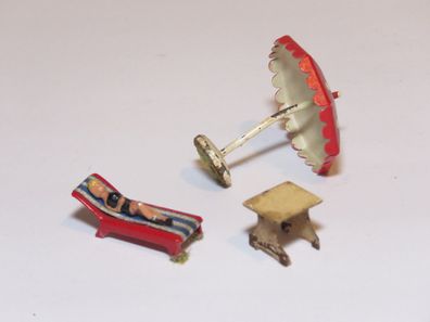 Sonnenschirm Liege Tisch - Metall - HO - 1:87 - Nr. 23