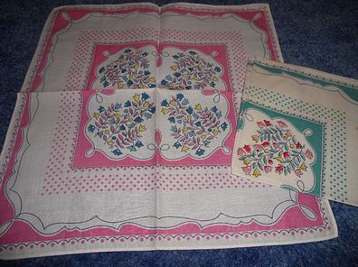 2 farbige Taschentücher aus den 50er Jahren