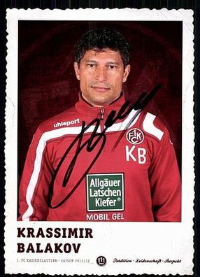 Krasimir Balakov 1 FC Kaiserslautern 2011-12 Original Signiert + A 87838