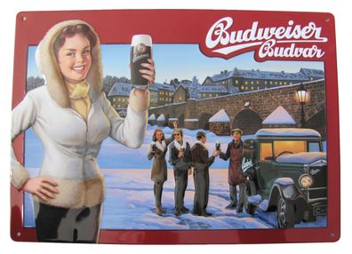 Budweiser Brauerei - Sonderedition Nr.9 - Stadt Pisek - Blechschild 30 x 20 cm