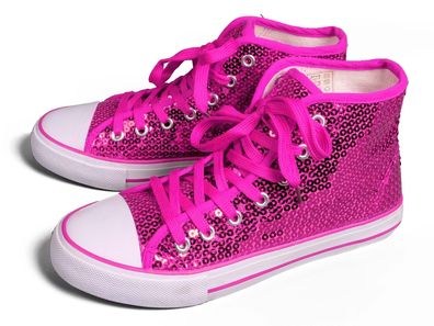 Glitzerschuhe Pailletten Sneaker pink Pailletten Schuhe Hippie Karneval Fasching