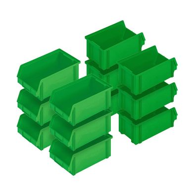 12x Sichtbox"CLASSIC“ FB 3Z, LxBxH 350/300x200x145 mm, Inhalt 8,7 Liter, grün