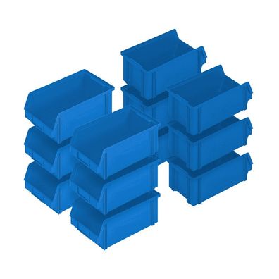 12x Sichtbox"CLASSIC“ FB 3Z, LxBxH 350/300x200x145 mm, Inhalt 8,7 Liter, blau